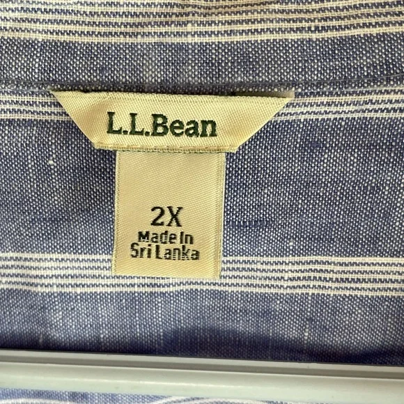 LLBean striped linen shirt Cool & breezy! - Picture 4 of 8